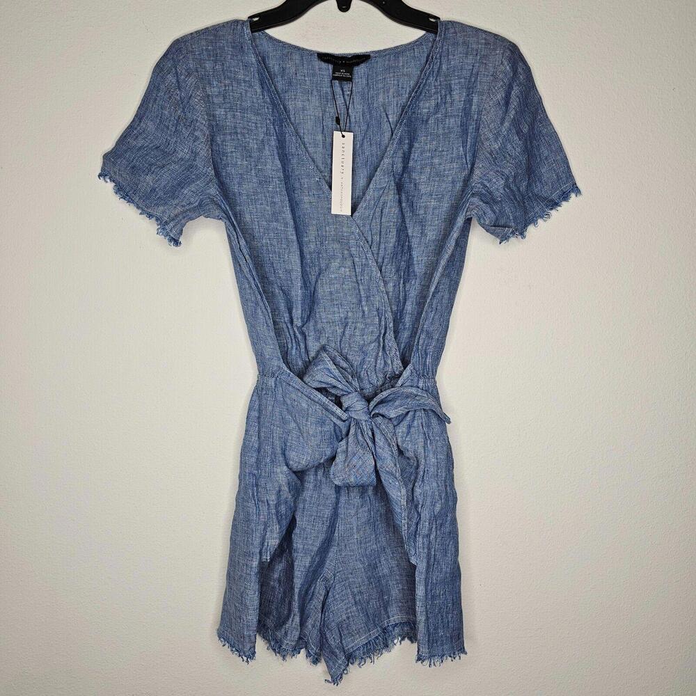NWT Sanctuary X Anthropologie Women's Denim Blue Romper Size XS